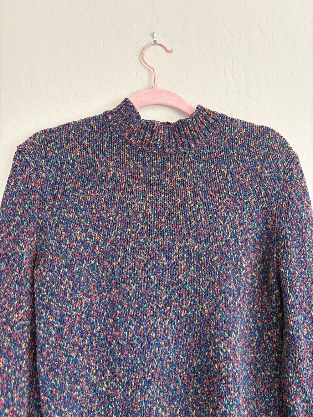 Anthropologie Seen Worn Kept Confetti Mockneck Sweater Purple Medium - Picture 3 of 7